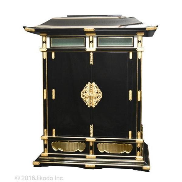 寺院仏具】黒塗り 豪華金具付き ひな壇付き 大型幅広春日厨子 高 寺院仏具】黒塗り 豪華金具付き ひな壇付き 大型幅広春日厨子 高