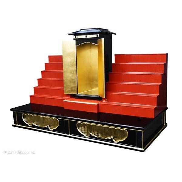 寺院仏具】朱塗り 位牌壇フルセット 厨子・厨子台付 雛壇にも 寺院仏具】朱塗り 位牌壇フルセット 厨子・厨子台付 雛壇にも