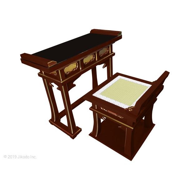 寺院仏具】潤み塗り 高級背高導師机と椅子セット 引出し付き 寺院仏具】潤み塗り 高級背高導師机と椅子セット 引出し付き