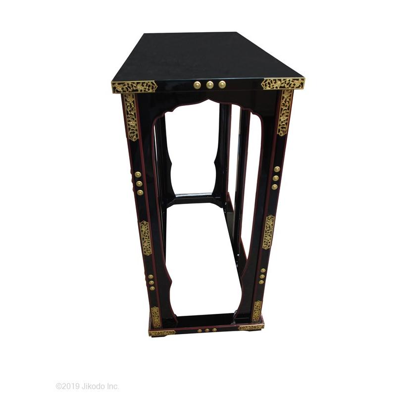 寺院仏具】黒塗り 散華机(別上品)透かし金具付き 幅84センチ 寺院仏具】黒塗り 散華机(別上品)透かし金具付き 幅84センチ