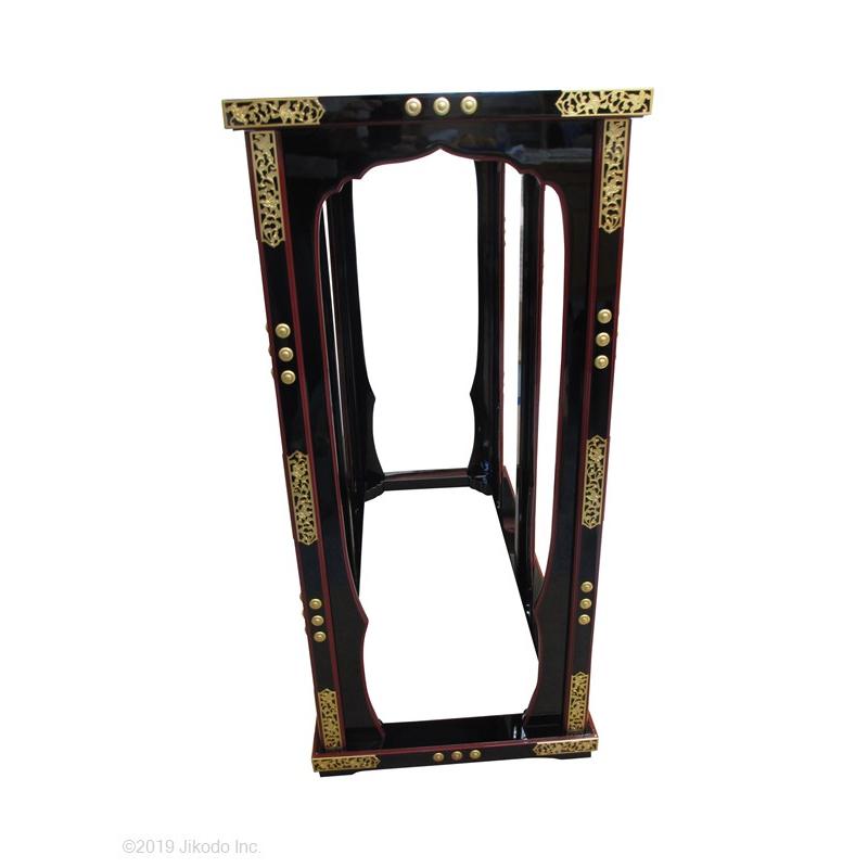 寺院仏具】黒塗り 散華机(別上品)透かし金具付き 幅84センチ 寺院仏具】黒塗り 散華机(別上品)透かし金具付き 幅84センチ