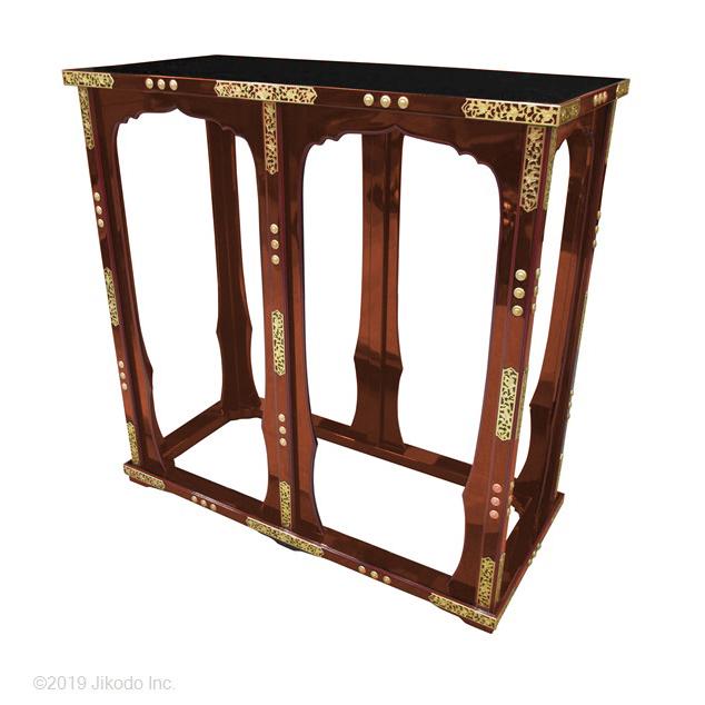 寺院仏具】黒塗り 散華机(別上品)透かし金具付き 幅84センチ 寺院仏具】黒塗り 散華机(別上品)透かし金具付き 幅84センチ