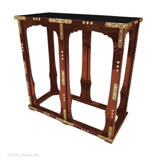 寺院仏具】朱塗り 散華机(別上品)透かし金具付き 幅84センチ 寺院仏具】朱塗り 散華机(別上品)透かし金具付き 幅84センチ