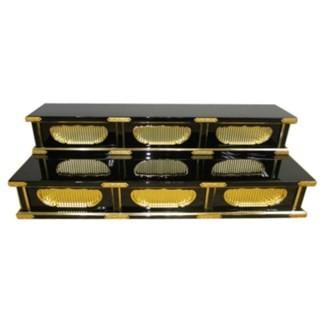 受注生産品販売】黒塗り 三間二段ひな壇 (幅120cm高36cm奥45cm 受注生産品販売】黒塗り 三間二段ひな壇 (幅120cm高36cm奥45cm