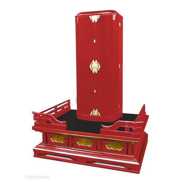 受注生産品】潤み塗り 高さ100センチ 丸型厨子・高覧付き厨子台 受注生産品】潤み塗り 高さ100センチ 丸型厨子・高覧付き厨子台