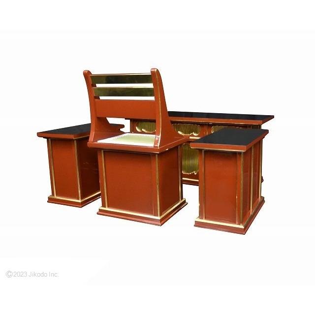 受注生産品販売】朱塗り 椅子式新型登高座4点フルセット(向机幅 受注生産品販売】朱塗り 椅子式新型登高座4点フルセット(向机幅