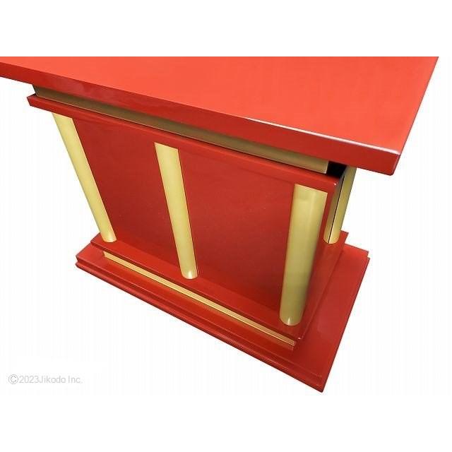 寺院仏具】朱塗り 慈光型の脇机 幅60センチ 自社オリジナル仏具 寺院仏具】朱塗り 慈光型の脇机 幅60センチ 自社オリジナル仏具
