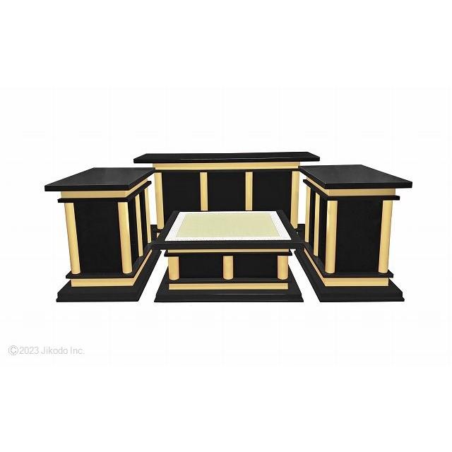 寺院仏具】朱塗り 慈光型の3.5尺密壇(登高座)4点セット サイズ 寺院仏具】朱塗り 慈光型の3.5尺密壇(登高座)4点セット サイズ