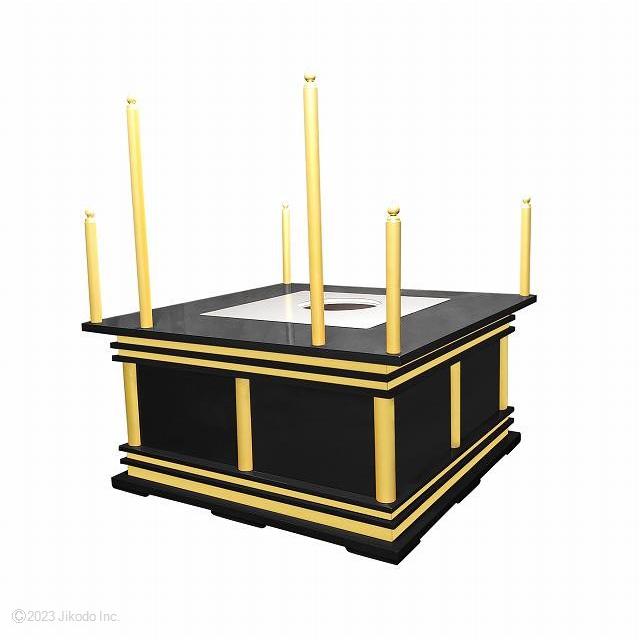 寺院仏具】黒塗り 慈光型の護摩壇3.5尺 壇のみ(天板に60cm角 寺院仏具】黒塗り 慈光型の護摩壇3.5尺 壇のみ(天板に60cm角