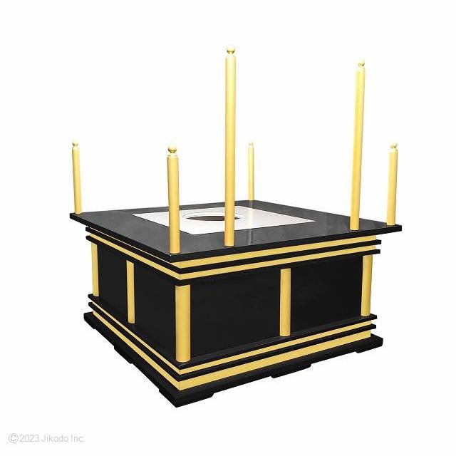 寺院仏具】黒塗り 慈光型の護摩壇3.5尺 壇のみ(天板に60cm角 寺院仏具】黒塗り 慈光型の護摩壇3.5尺 壇のみ(天板に60cm角