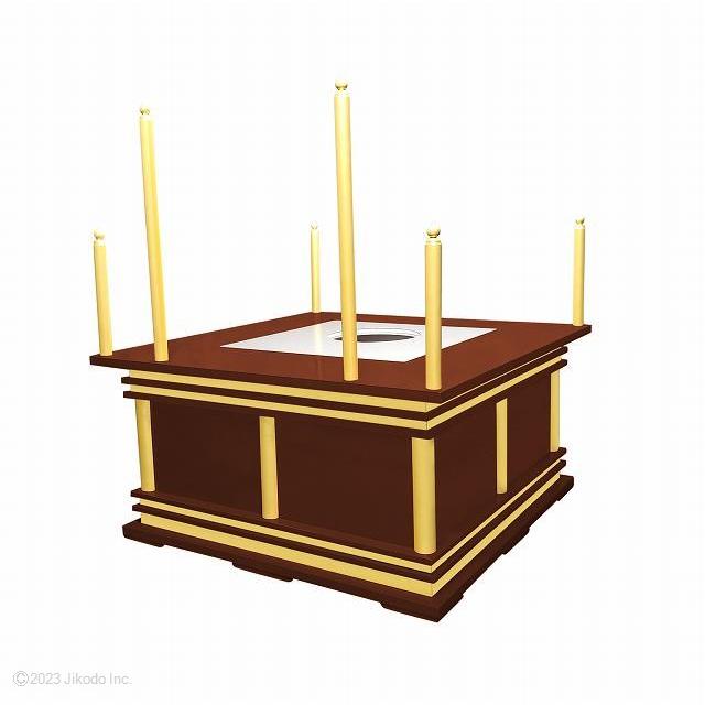 寺院仏具】潤み塗り 慈光型の護摩壇3.5尺 壇のみ(天板に60cm角 寺院仏具】潤み塗り 慈光型の護摩壇3.5尺 壇のみ(天板に60cm角
