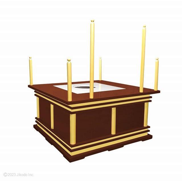 寺院仏具】潤み塗り 慈光型の護摩壇3.5尺 壇のみ(天板に60cm角 寺院仏具】潤み塗り 慈光型の護摩壇3.5尺 壇のみ(天板に60cm角
