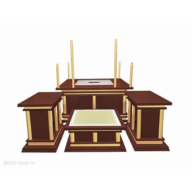 寺院仏具】潤み塗り 慈光型の護摩壇3.5尺セット 密教法具(天板に 寺院仏具】潤み塗り 慈光型の護摩壇3.5尺セット 密教法具(天板に