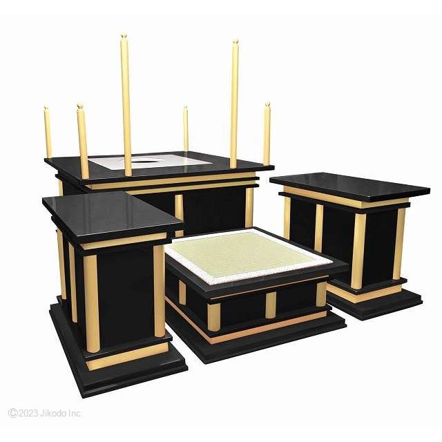 寺院仏具】潤み塗り 慈光型の護摩壇3.5尺セット 密教法具(天板に 寺院仏具】潤み塗り 慈光型の護摩壇3.5尺セット 密教法具(天板に