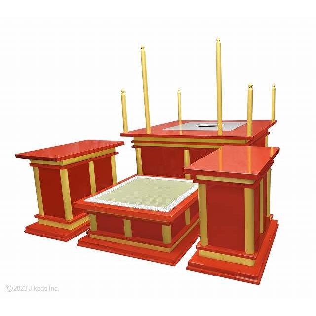 寺院仏具】潤み塗り 慈光型の護摩壇3.5尺セット 密教法具(天板に 寺院仏具】潤み塗り 慈光型の護摩壇3.5尺セット 密教法具(天板に