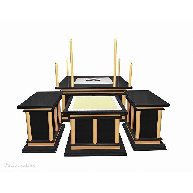 寺院仏具】黒塗り 慈光型の椅子式護摩壇3.5尺セット(天板に60cm 寺院仏具】黒塗り 慈光型の椅子式護摩壇3.5尺セット(天板に60cm