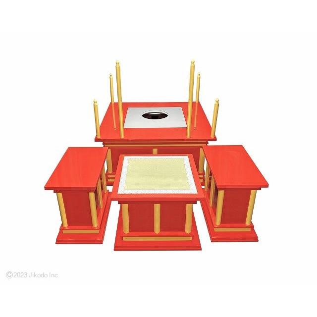 寺院仏具】黒塗り 慈光型の椅子式護摩壇3.5尺セット(天板に60cm 寺院仏具】黒塗り 慈光型の椅子式護摩壇3.5尺セット(天板に60cm