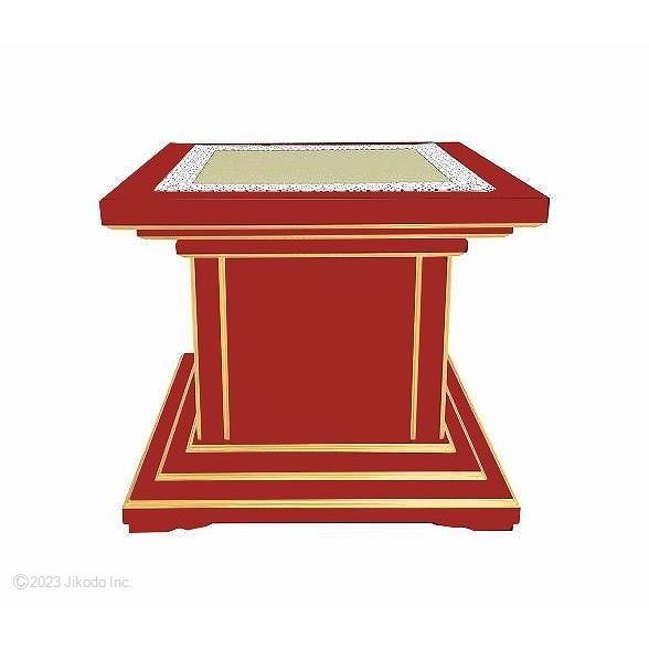 寺院仏具】朱塗り ご導師様用礼盤(椅子式) 360度回転する回転式 寺院仏具】朱塗り ご導師様用礼盤(椅子式) 360度回転する回転式