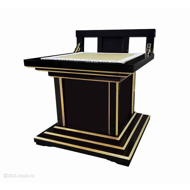 寺院仏具】黒塗り 背もたれ付 ご導師様用礼盤(椅子式) 360度回転 寺院仏具】黒塗り 背もたれ付 ご導師様用礼盤(椅子式) 360度回転