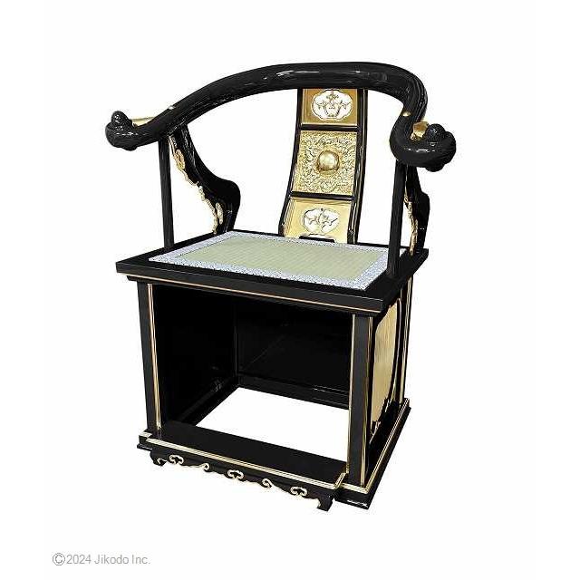 寺院仏具】黒塗り 背もたれ付きの椅子型曲録 足置き付き 安心の 寺院仏具】黒塗り 背もたれ付きの椅子型曲録 足置き付き 安心の