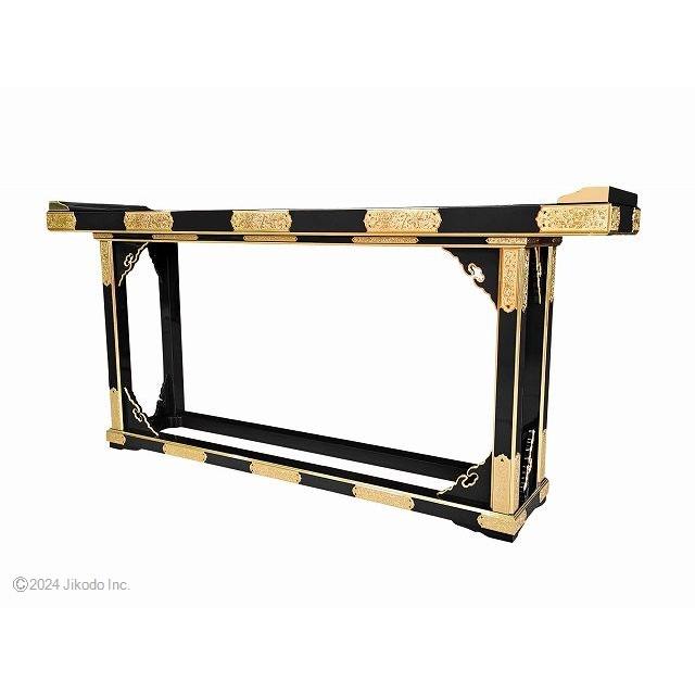 寺院仏具】黒塗り 御所型前机(金具付き) 幅150センチ 安心の国産 寺院仏具】黒塗り 御所型前机(金具付き) 幅150センチ 安心の国産