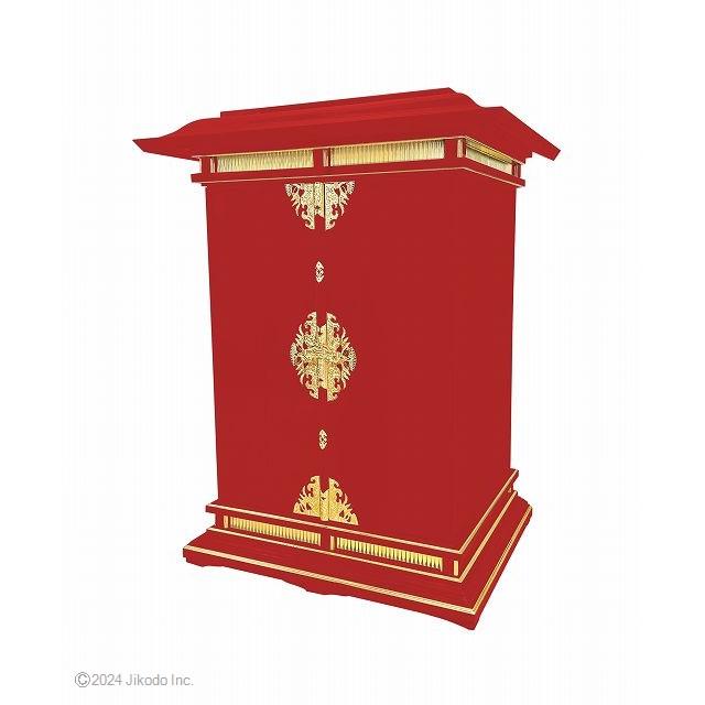 寺院仏具】朱塗り 金具付 新型春日厨子(4枚扉タイプ)高さ90 寺院仏具】朱塗り 金具付 新型春日厨子(4枚扉タイプ)高さ90