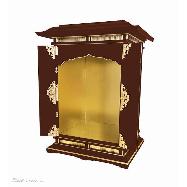 寺院仏具】朱塗り 金具付 新型春日厨子(4枚扉タイプ)高さ90 寺院仏具】朱塗り 金具付 新型春日厨子(4枚扉タイプ)高さ90