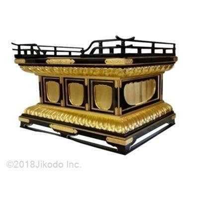 寺院仏具】黒塗り 幅150センチの和様蓮華彫り・金具付き 須弥壇 寺院仏具】黒塗り 幅150センチの和様蓮華彫り・金具付き 須弥壇