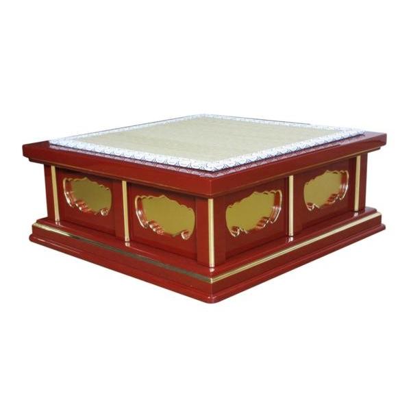 寺院仏具】幅60センチ 朱塗りの一重礼盤 (受注生産品)(商品番号 寺院仏具】幅60センチ 朱塗りの一重礼盤 (受注生産品)(商品番号