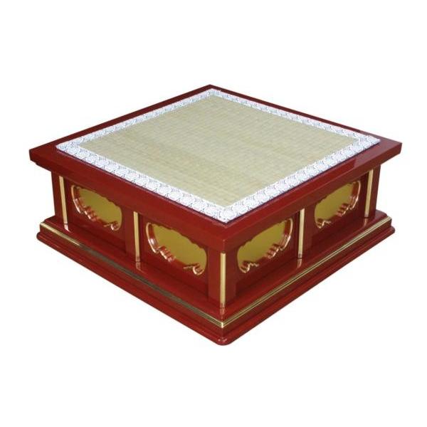 寺院仏具】幅60センチ 朱塗りの一重礼盤 (受注生産品)(商品番号 寺院仏具】幅60センチ 朱塗りの一重礼盤 (受注生産品)(商品番号