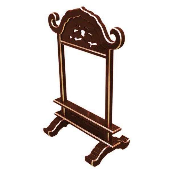 寺院仏具】 黒塗り 磬台(ケイ台) 金具付き 柱内幅1.1尺 自社工場 寺院仏具】 黒塗り 磬台(ケイ台) 金具付き 柱内幅1.1尺 自社工場