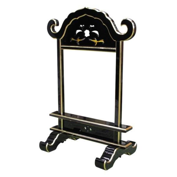 寺院仏具】潤み塗り 磬台(ケイ台)付略型3.5尺密壇(登高座)4点 寺院仏具】潤み塗り 磬台(ケイ台)付略型3.5尺密壇(登高座)4点