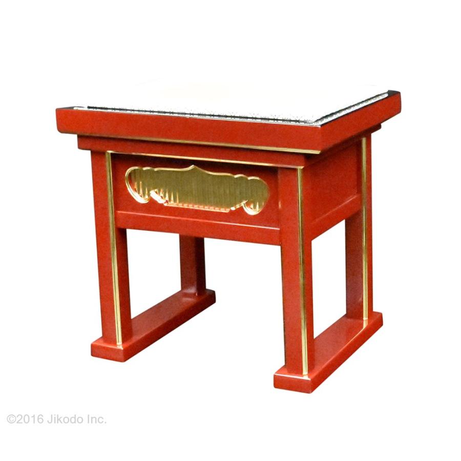 寺院仏具】幅約43センチ 朱塗りの背高経机用椅子 (受注生産品)（商品 