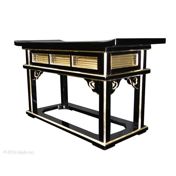 寺院仏具】幅75センチ 黒塗りのオリジナル天反り型導師机 (受注 寺院仏具】幅75センチ 黒塗りのオリジナル天反り型導師机 (受注