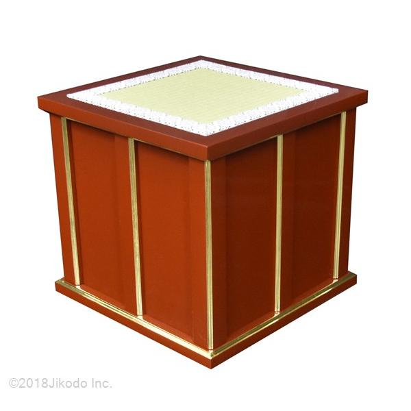 寺院仏具】幅45センチ 朱塗り 収納できる折り畳み椅子型礼盤(幅 寺院仏具】幅45センチ 朱塗り 収納できる折り畳み椅子型礼盤(幅
