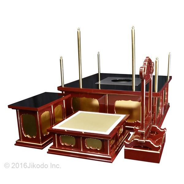 寺院仏具】朱塗り 3.5尺 一重護摩壇・大壇 ケイ台付(磬台) 密教 寺院仏具】朱塗り 3.5尺 一重護摩壇・大壇 ケイ台付(磬台) 密教