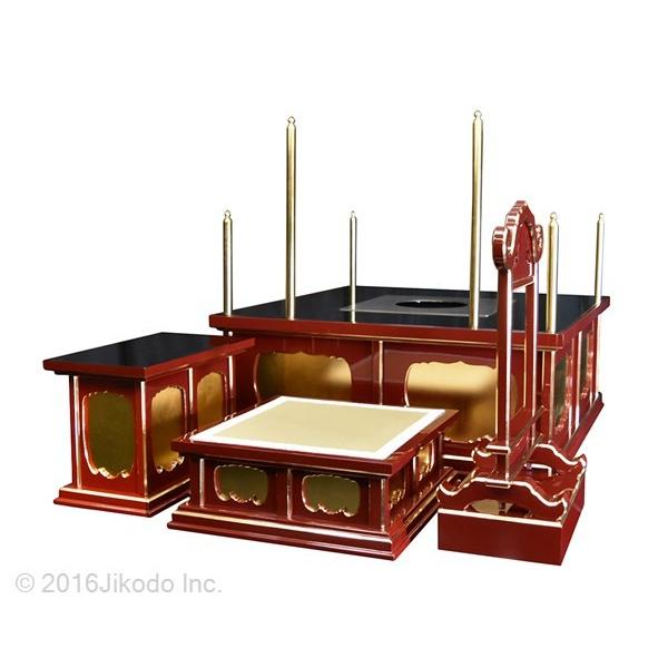 寺院仏具】潤み塗り 3.5尺 一重護摩壇・大壇 ケイ台付(磬台 寺院仏具】潤み塗り 3.5尺 一重護摩壇・大壇 ケイ台付(磬台