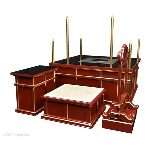 寺院仏具】朱塗り 3.5尺 新型二重護摩壇・大壇 ケイ台付(磬台 寺院仏具】朱塗り 3.5尺 新型二重護摩壇・大壇 ケイ台付(磬台