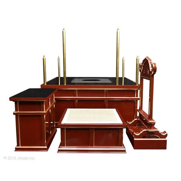 寺院仏具】朱塗り 3.5尺 新型二重護摩壇・大壇 ケイ台付(磬台 寺院仏具】朱塗り 3.5尺 新型二重護摩壇・大壇 ケイ台付(磬台