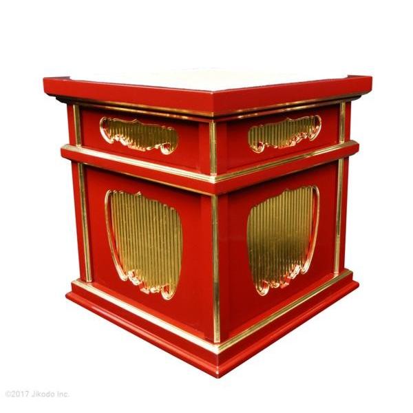 寺院仏具】朱塗り 3.5尺 二重椅子型護摩壇・大壇 ケイ台付(磬台 寺院仏具】朱塗り 3.5尺 二重椅子型護摩壇・大壇 ケイ台付(磬台