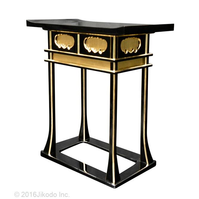 寺院仏具】黒塗り 幅60センチの天反り背高経机 安心の国産品 寺院仏具】黒塗り 幅60センチの天反り背高経机 安心の国産品