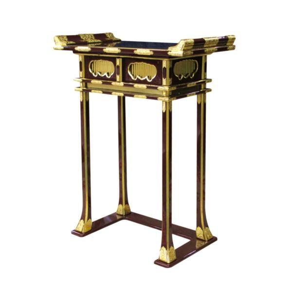 【寺院仏具】潤み塗り　金具・引出し付背高経机　安心の国産品　自社工場にて製作　木製高級寺院仏具通販(受注生産品)(商品番号11060u)