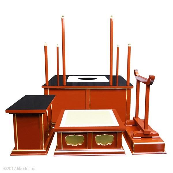 寺院仏具】朱塗り 3.5尺 簡易式の護摩壇・大壇 ケイ台付(磬台 寺院仏具】朱塗り 3.5尺 簡易式の護摩壇・大壇 ケイ台付(磬台