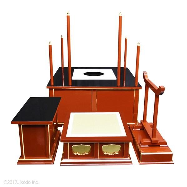 寺院仏具】朱塗り 3.5尺 簡易式の護摩壇・大壇 ケイ台付(磬台 寺院仏具】朱塗り 3.5尺 簡易式の護摩壇・大壇 ケイ台付(磬台