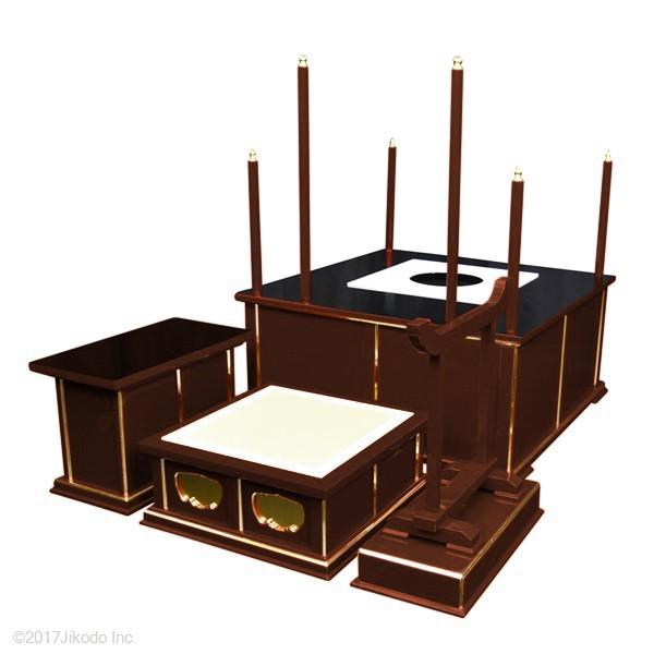 寺院仏具】朱塗り 3.5尺 簡易式の護摩壇・大壇 ケイ台付(磬台 寺院仏具】朱塗り 3.5尺 簡易式の護摩壇・大壇 ケイ台付(磬台