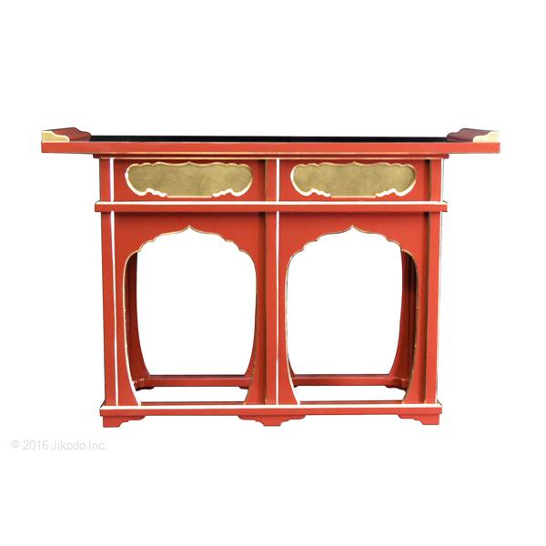 寺院仏具】朱塗り 立焼香机 幅約105センチ 安心の国産品 自社 寺院仏具】朱塗り 立焼香机 幅約105センチ 安心の国産品 自社
