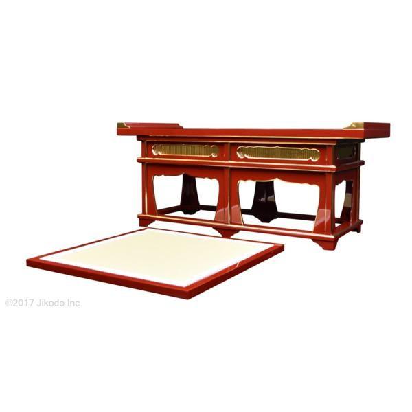寺院仏具】潤み塗り 座用焼香机と礼盤セット 幅約120センチ 安心 寺院仏具】潤み塗り 座用焼香机と礼盤セット 幅約120センチ 安心