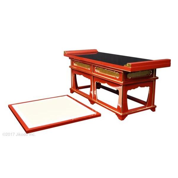 寺院仏具】潤み塗り 座用焼香机と礼盤セット 幅約120センチ 安心 寺院仏具】潤み塗り 座用焼香机と礼盤セット 幅約120センチ 安心