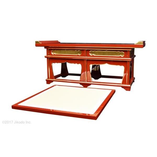 寺院仏具】潤み塗り 座用焼香机と礼盤セット 幅約120センチ 安心 寺院仏具】潤み塗り 座用焼香机と礼盤セット 幅約120センチ 安心