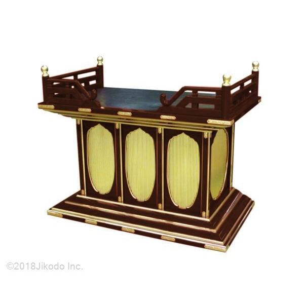 寺院仏具】潤み塗り 幅150センチの現代型型須弥壇 高欄・金具 寺院仏具】潤み塗り 幅150センチの現代型型須弥壇 高欄・金具